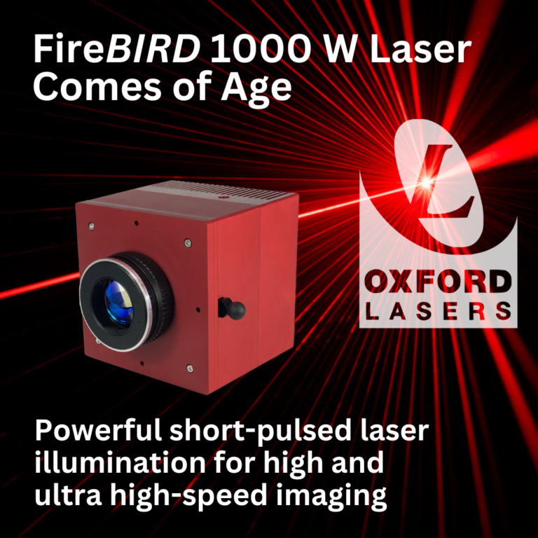 Oxford Lasers FireBIRD 1000 W laser illumination for high-speed imaging